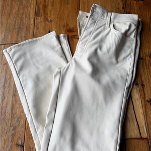 MOTHER Cream High-Rise Straight Jeans